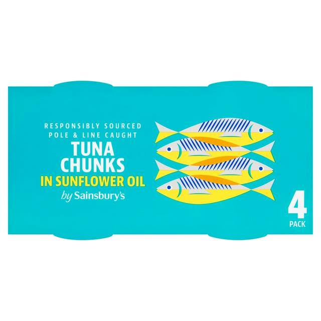 Sainsbury's Tuna Chunks in Sunflower Oil 4x145g - gallery image 1