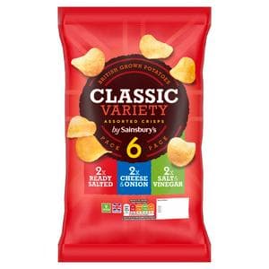 Sainsbury's Assorted Multipack Crisps 6x25g