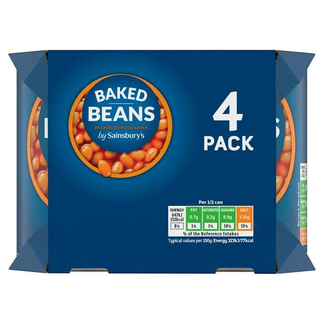 Sainsbury's Baked Beans 4x400g - gallery image 1