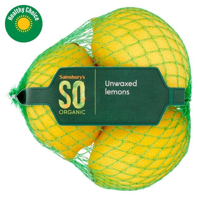 Sainsbury's Lemons Unwaxed, SO Organic x3 - gallery image 1