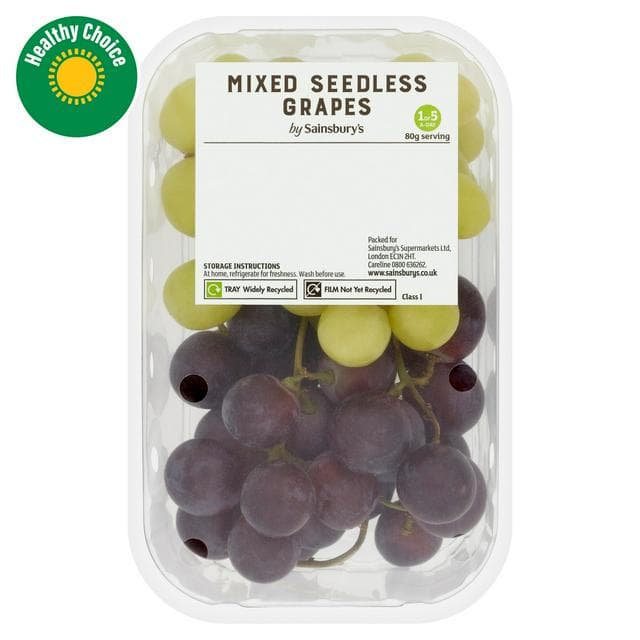 Sainsbury's Red & White Seedless Grapes 500g - gallery image 1