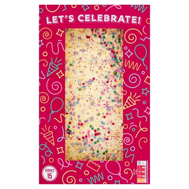 Sainsbury's Birthday Celebration Madeira Tray Bake Cake 645g (Serves 15) - gallery image 1
