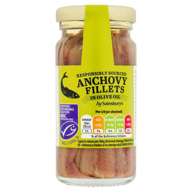 Sainsbury's Anchovy Fillets in Olive Oil 100g (60g*) - gallery image 1