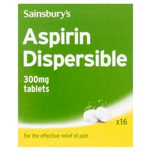 Sainsbury's Dispersible Aspirin Tablets x16