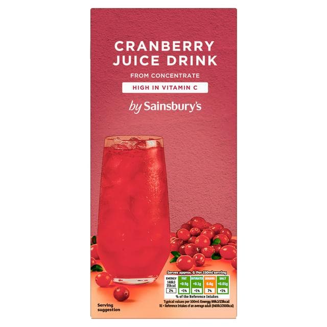 Sainsbury's Cranberry Juice Drink 1L - gallery image 1