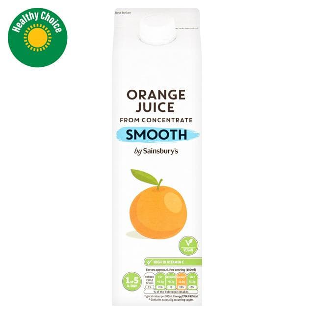Sainsbury's Smooth Pure Orange Juice 1L - gallery image 1