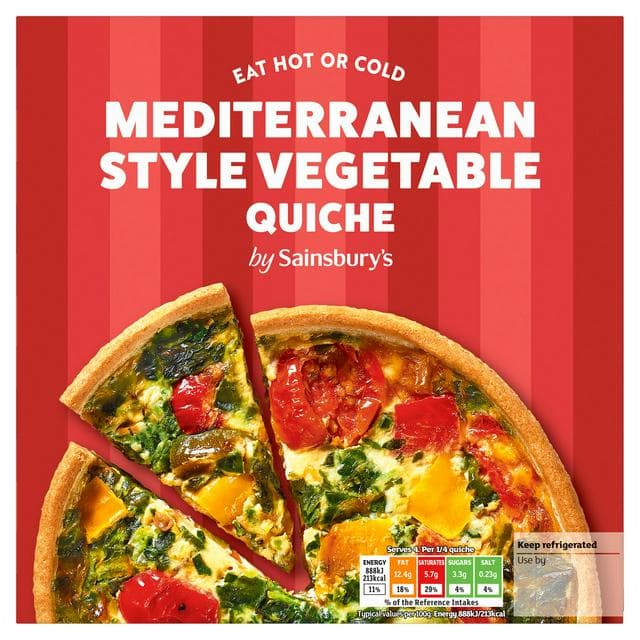 Sainsbury's Mediterranean Style Vegetable Quiche 400g - gallery image 1