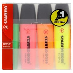 Stabilo Pack of 4 Boss Highlighters
