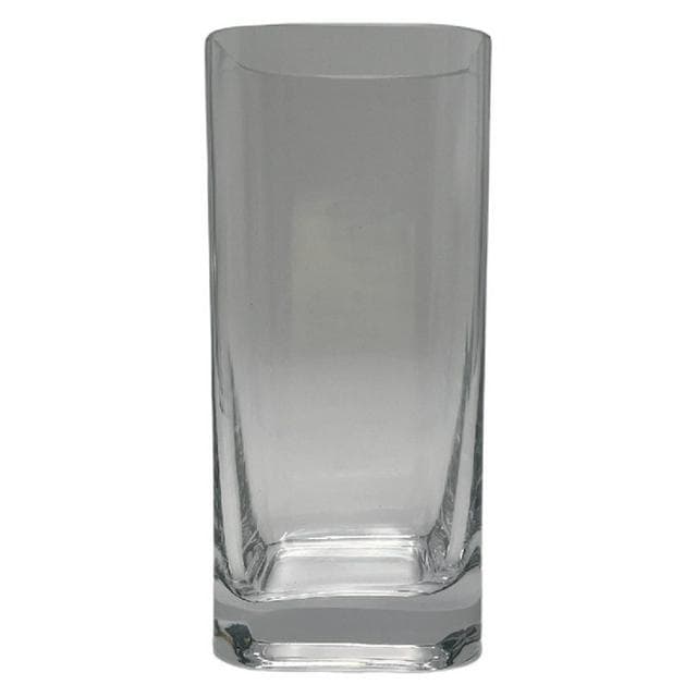 Habitat Small Round Edge Square Glass Vase - Clear - gallery image 1