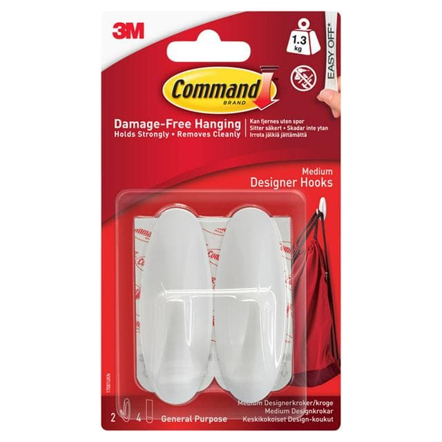Command Designer Hooks White Medium - gallery image 1