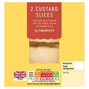 Sainsbury's Fresh Custard Slices x2 180g
