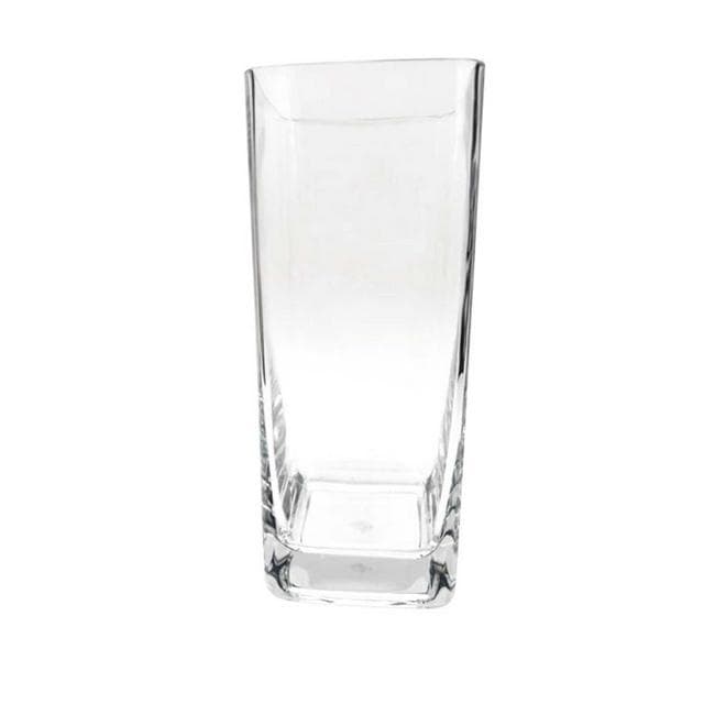 Habitat Medium Round Edge Square Glass Vase - Clear - gallery image 1
