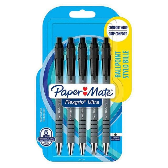 Papermate Flexgrip Ultra 5pk Black - gallery image 1