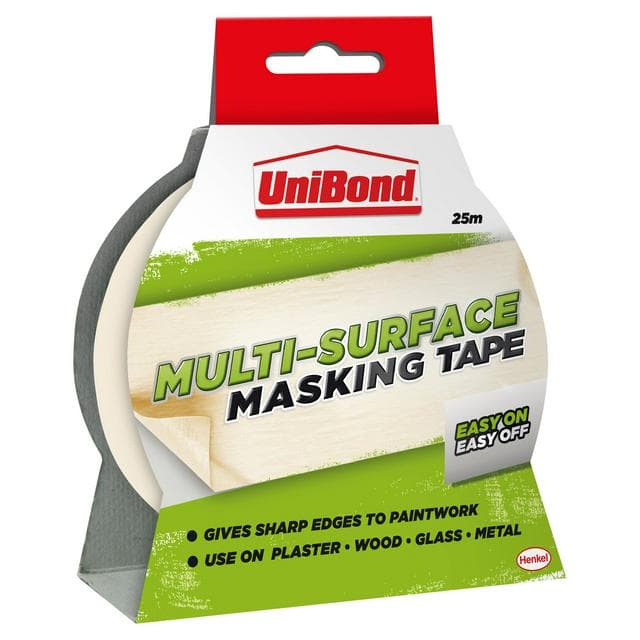 UniBond Easy On/Off Masking Tape -  Cream - 25mmx25m - gallery image 1