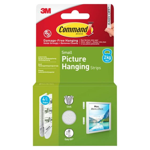 Command Small Picture Hanging Strips White - gallery image 1