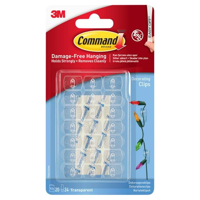 Command Clear Decorating Clips 20 Clips & 24 Strips - gallery image 1