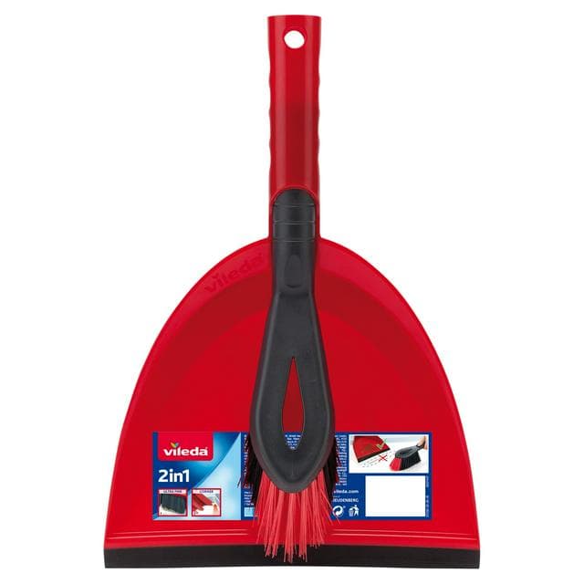 Vileda Red Handled Dustpan Set - gallery image 1