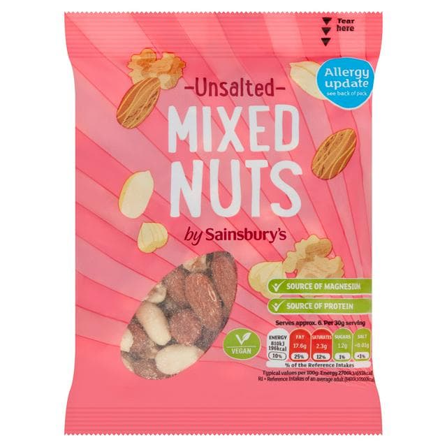 Sainsbury's Unsalted Mixed Nuts 200g - gallery image 1