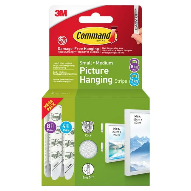 Command Small & Medium White Picture Hanging Strips - gallery image 1