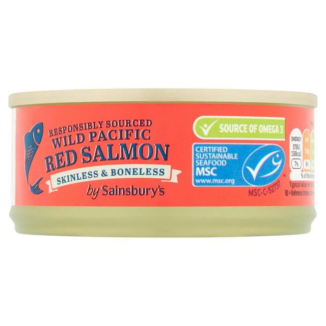 Sainsbury's Wild Pacific Red Salmon, Skinless & Boneless 105g - gallery image 1