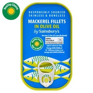 Sainsbury's Mackerel Fillets in Olive Oil 125g (88g*)