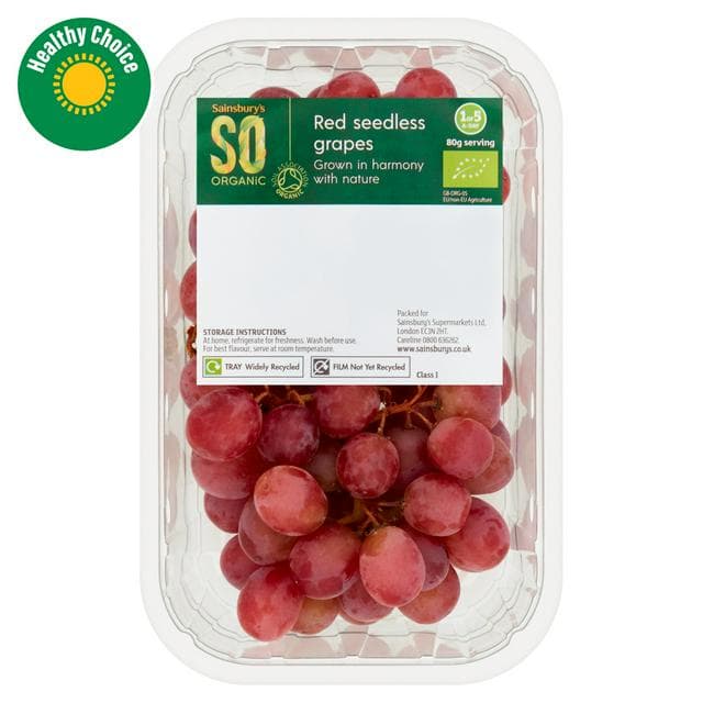 Sainsbury's Grapes (Red or Black), SO Organic 400g - gallery image 1