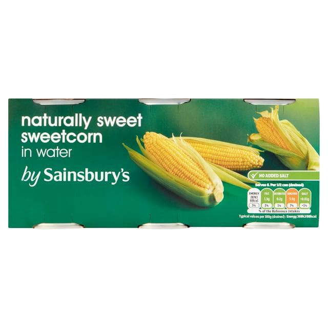 Sainsbury's Sweetcorn 3x198g (157g*) - gallery image 1