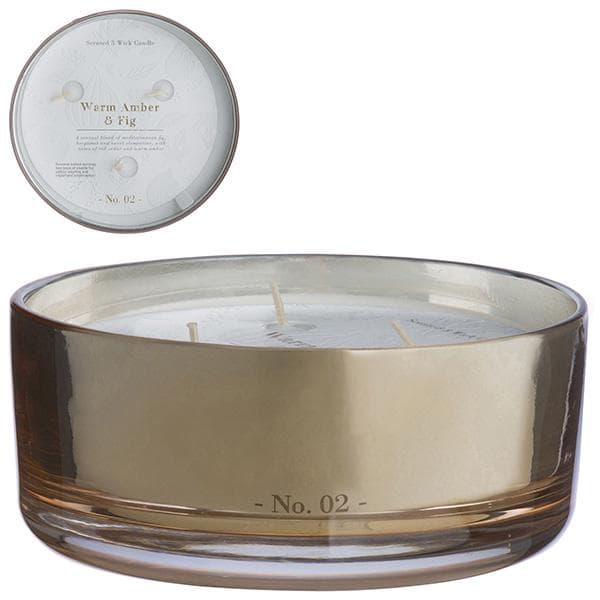 Sainsbury's Warm Amber & Fig 3 Wick Candle 500g - gallery image 1