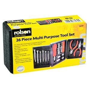 Rolson Tools Pack of 26 Mini Tri Fold Tool Kit
