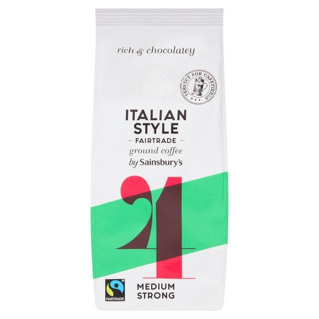 Sainsbury's Fairtrade Italian Style Coffee, Strength 4 227g - gallery image 1