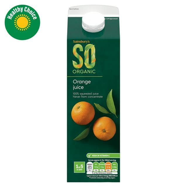 Sainsbury's Orange Juice, SO Organic 1L - gallery image 1