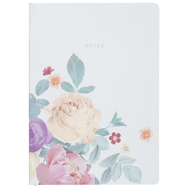 Sainsbury's Home Garden Room Cream Floral A4 Notebook - gallery image 1