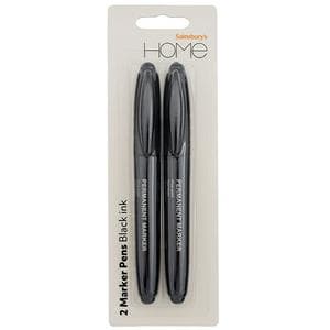 Sainsbury's Home black marker pens 2pk