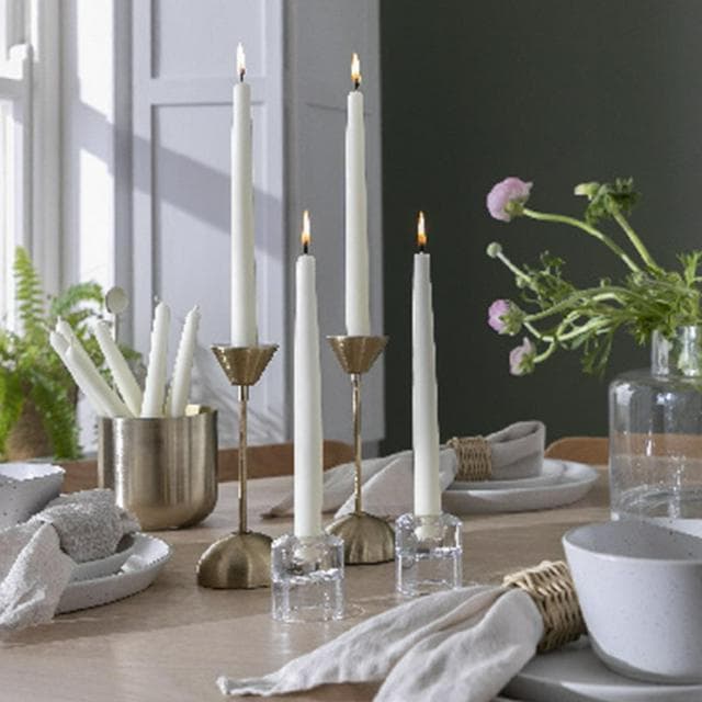 Habitat Tapered Dinner Candles - Ivory Pack of 10 - gallery image 2