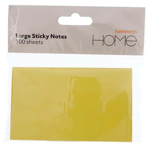 Sainsbury's Home sticky notes yellow large 100 sheets - gallery image 1