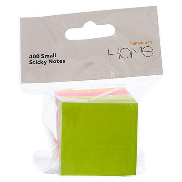 Sainsbury's Home sticky notes assorted colours small 400 sheets - gallery image 1