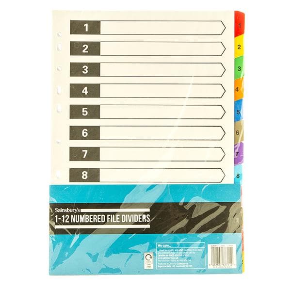 Sainsbury's Home 1-12 File Dividers - gallery image 1