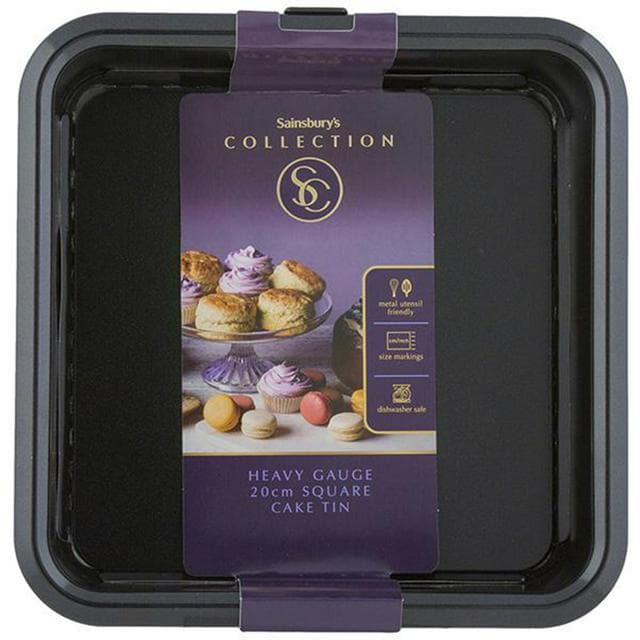 Sainsbury's Home 20cm Collection Black Square Cake Tin - gallery image 1