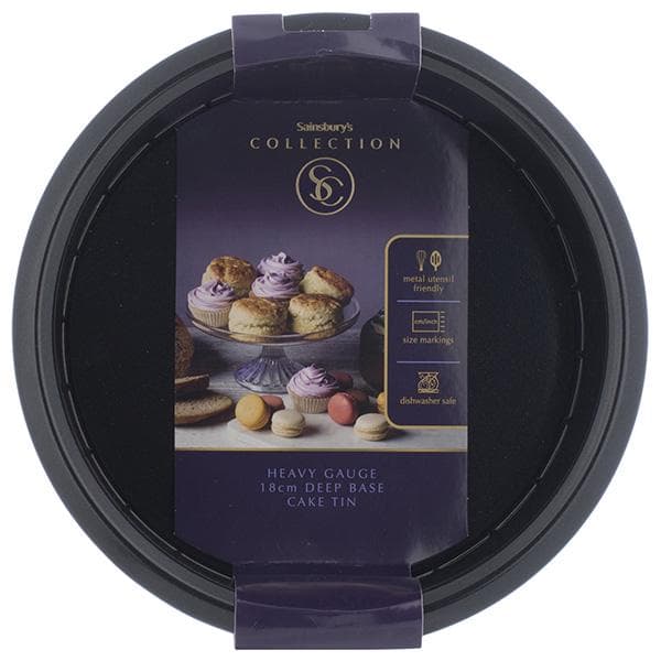 Sainsbury's Home 18cm Black Deep Cake Tin - gallery image 1