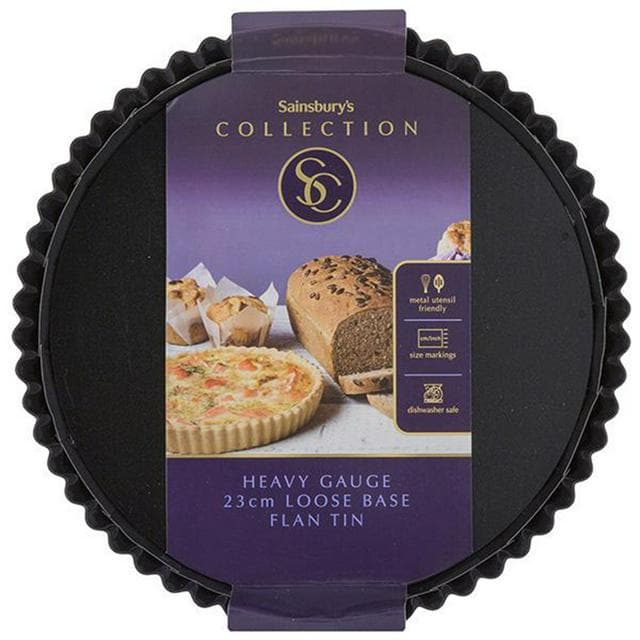 Sainsbury's Home 23cm Round Loose Base Black Flan Tin - gallery image 1