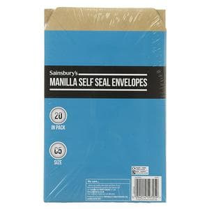 Sainsbury's Home C5 Manila Self Seal Envelopes 20pk