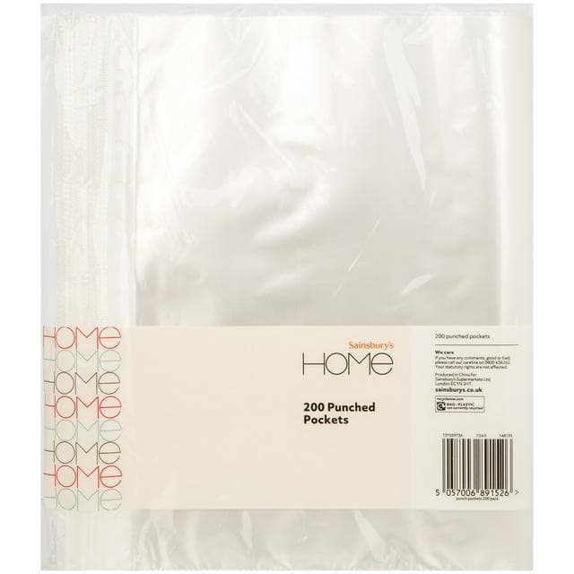 Sainsbury's Home Punch Pockets 200pk - gallery image 1