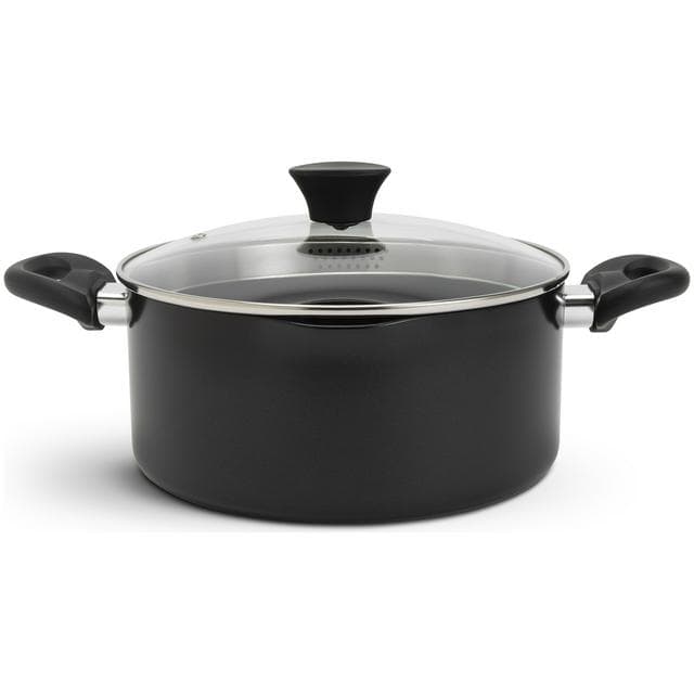 Habitat 24cm Aluminium Stockpot - Black - gallery image 1