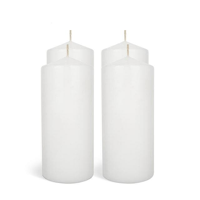 Habitat Large Pillar Unscented Candle - White Pack of 4 - gallery image 1
