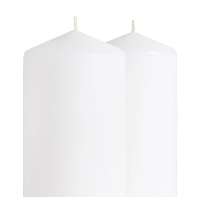 Habitat Large Pillar Unscented Candle - White Pack of 4 - gallery image 4