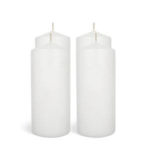 Habitat Large Pillar Unscented Candle - White Pack of 4
