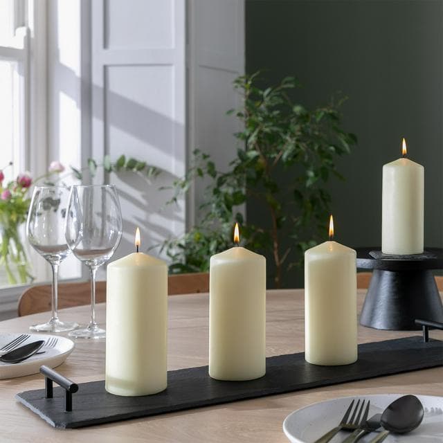 Habitat Large Pillar Candle Set - Ivory - Pack of 4 - gallery image 2