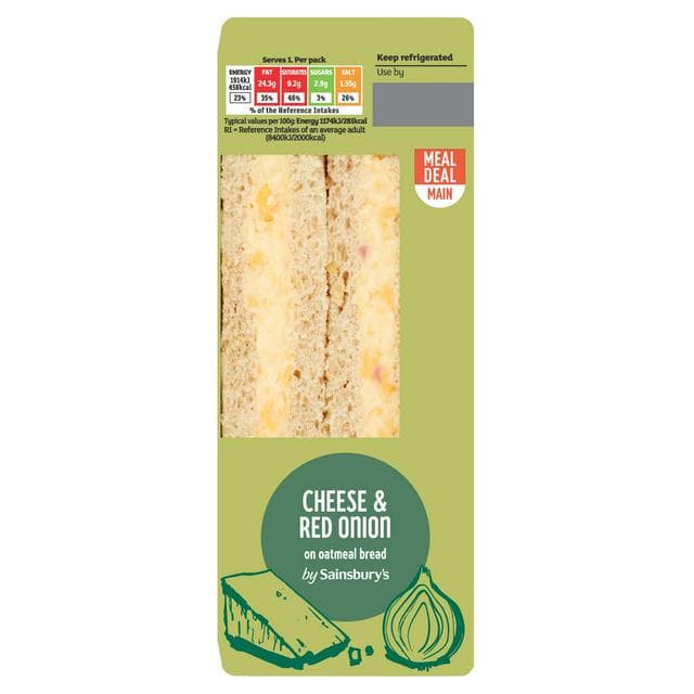 Sainsbury's Cheese & Red Onion on Oatmeal Bread - gallery image 1
