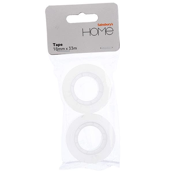 Sainsbury's Home Adhesive Tape 18mmx33m 2pk - gallery image 1