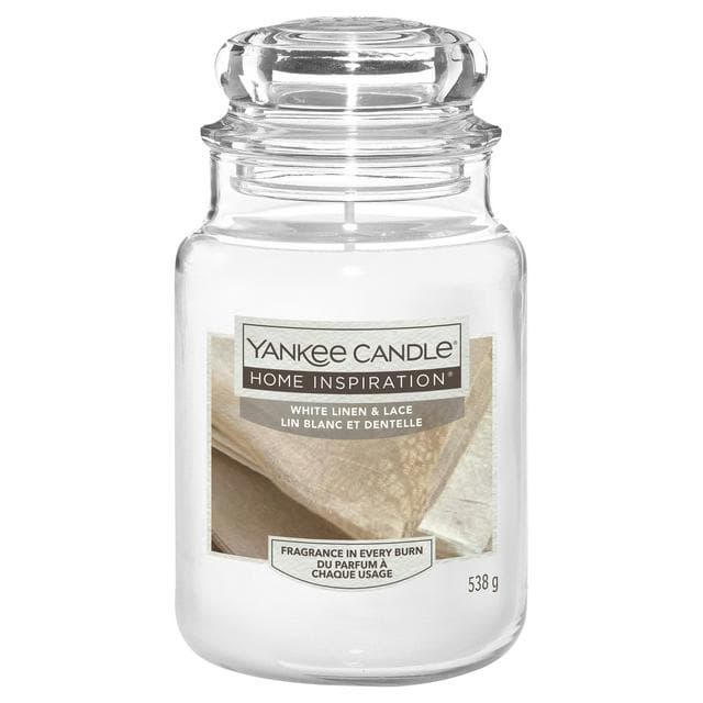 Yankee Home Inspiration Large Jar Candle -White Linen & Lace - gallery image 1